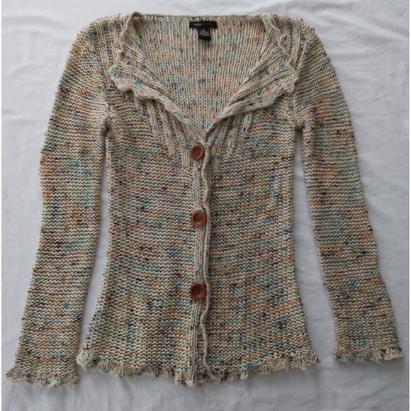 BCBG Maxazria Knit Cardigan Sweater Boho Multi-Color Womens Size Medium - Picture 1 of 9